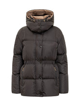 Moncler Women's Down Jacket with Elastic Waist and Hood - Collezione Happy Birthday | Lidia Shopping