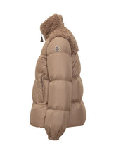 Moncler Esnaie Women s Beige Down Jacket with Shearling - Collezione Happy Birthday | Lidia Shopping
