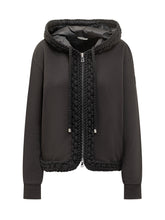 Moncler Black Hoodie with Braided Trim Details - Collezione Happy Birthday | Lidia Shopping