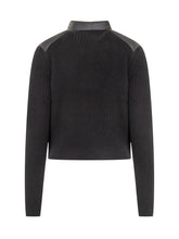 Cardigan Nero Ibrido in Maglia e Nylon di Moncler - Abbigliamento Donna | Lidia Shopping