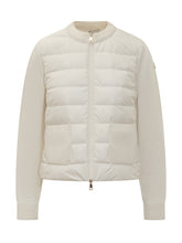 Moncler Cardigan Imbottito in Maglia e Nylon Bianco - Abbigliamento Donna | Lidia Shopping