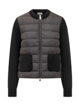 Moncler Cardigan Imbottito in Maglia e Nylon Nero - Abbigliamento Donna | Lidia Shopping
