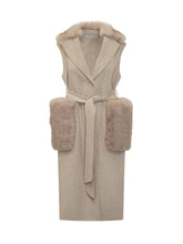 Bully Beige Wool Vest with Fur Inserts - Bully | Lidia Shopping