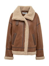 Bully Brown Leather Aviator Jacket with Shearling - Bully | Lidia Shopping