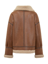 Bully Brown Leather Aviator Jacket with Shearling - Bully | Lidia Shopping