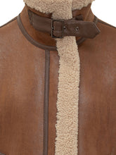 Bully Brown Leather Aviator Jacket with Shearling - Bully | Lidia Shopping