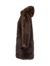 Bully Brown Fur Coat with Hood - Bully | Lidia Shopping