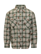 Barrow Green Checked Shirt with Teddy Print - Barrow | Lidia Shopping