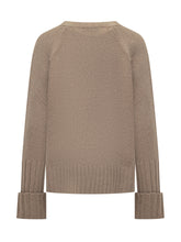 Tory Burch Beige Wool Sweater with Embroidered Logo - Collezione Happy Birthday | Lidia Shopping