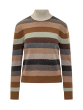 Tory Burch Multicolor Striped High-Neck Sweater - Collezione Happy Birthday | Lidia Shopping