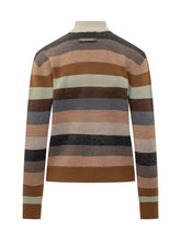 Tory Burch Multicolor Striped High-Neck Sweater - Collezione Happy Birthday | Lidia Shopping