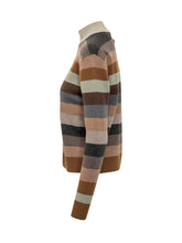 Tory Burch Multicolor Striped High-Neck Sweater - Collezione Happy Birthday | Lidia Shopping