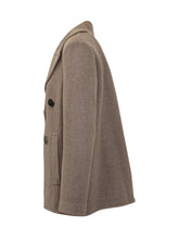 Tory Burch Beige Wool Double-Breasted Coat - Collezione Happy Birthday | Lidia Shopping