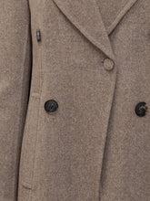 Tory Burch Beige Wool Double-Breasted Coat - Collezione Happy Birthday | Lidia Shopping