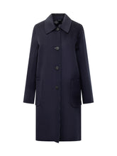 Tory Burch Navy Blue Wool Coat - Collezione Happy Birthday | Lidia Shopping