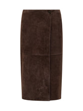 Brown suede midi skirt P.A.R.O.S.H. - Collezione Happy Birthday | Lidia Shopping
