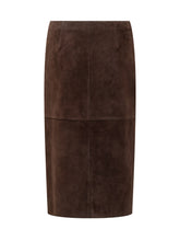 Brown suede midi skirt P.A.R.O.S.H. - Collezione Happy Birthday | Lidia Shopping