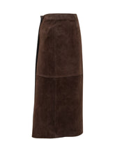 Brown suede midi skirt P.A.R.O.S.H. - Collezione Happy Birthday | Lidia Shopping