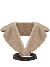 Colletto Parosh in eco-pelliccia beige con cintura - Accessori Donna | Lidia Shopping