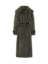 Cappotto Parosh in Pelliccia Grigia con Cintura - Abbigliamento Donna | Lidia Shopping