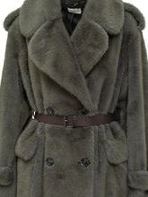 Cappotto Parosh in Pelliccia Grigia con Cintura - Abbigliamento Donna | Lidia Shopping