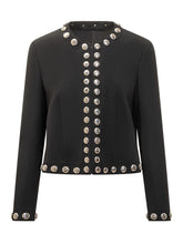 The Seafarer Giacca Nera con Borchie Argento - Abbigliamento Donna | Lidia Shopping
