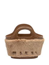 Marni Borsa a Tracolla in Pelliccia Beige e Pelle Marrone - Borse A Mano Donna | Lidia Shopping
