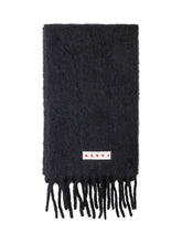 Marni Sciarpa Nera con Frange e Logo - Accessori Donna | Lidia Shopping