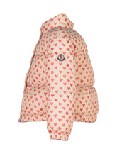 Moncler Kids Pink Down Jacket with All-Over Hearts - Collezione Happy Birthday | Lidia Shopping