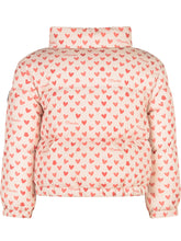 Moncler Kids Pink Down Jacket with All-Over Hearts - Collezione Happy Birthday | Lidia Shopping