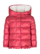 Moncler Kids Pink Down Jacket with Hem Ruffle - Collezione Happy Birthday | Lidia Shopping