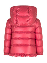 Moncler Kids Pink Down Jacket with Hem Ruffle - Collezione Happy Birthday | Lidia Shopping