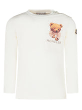 Moncler Kids T-Shirt Bianca con Orsetto - Abbigliamento Bambini | Lidia Shopping
