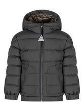Moncler Kids Black Hooded Down Jacket - Collezione Happy Birthday | Lidia Shopping