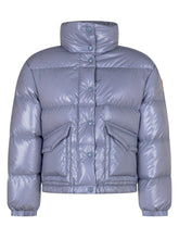 Moncler Kids Shiny Light Blue Down Jacket - Collezione Happy Birthday | Lidia Shopping