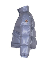 Moncler Kids Shiny Light Blue Down Jacket - Collezione Happy Birthday | Lidia Shopping