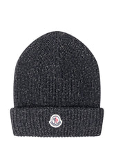 Moncler Kids Black Beanie Hat with Logo - Collezione Happy Birthday | Lidia Shopping