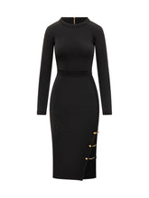 Elisabetta Franchi Black Dress with Gold Buttons - Collezione Happy Birthday | Lidia Shopping
