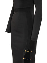 Elisabetta Franchi Abito Nero con Bottoni Oro - Abbigliamento Donna | Lidia Shopping