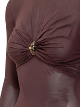 Elisabetta Franchi Body Marrone con Gioiello - Abbigliamento Donna | Lidia Shopping