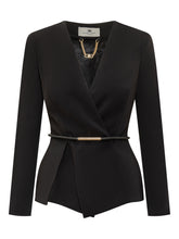 Giacca Elisabetta Franchi con Cintura e Catena Dorata - Abbigliamento Donna | Lidia Shopping
