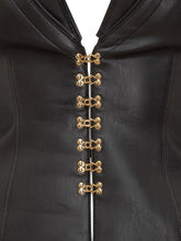 Giacca Elisabetta Franchi in Ecopelle con Ganci Oro e Dettagli sulle Spalle - Abbigliamento Donna | Lidia Shopping