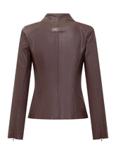 Giacca Elisabetta Franchi in Ecopelle Marrone con Ganci Oro e Dettagli sulle Spalle - Abbigliamento Donna | Lidia Shopping