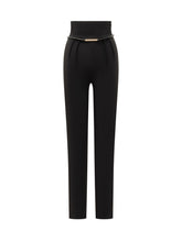 Elisabetta Franchi Pantaloni a Vita Alta con Dettaglio Gioiello - Abbigliamento Donna | Lidia Shopping