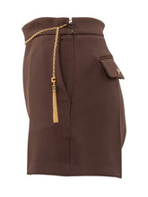 Elisabetta Franchi Shorts Marroni con Catena Oro - Abbigliamento Donna | Lidia Shopping