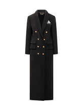 Cappotto Elisabetta Franchi Doppiopetto Lungo con Bottoni Oro - Abbigliamento Donna | Lidia Shopping