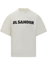 White Jil Sander T-Shirt with Black Logo - Collezione Happy Birthday | Lidia Shopping