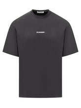 Black T-shirt with White Logo by Jil Sander - Collezione Happy Birthday | Lidia Shopping