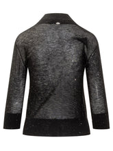 Genny Maglia Nera Brillante a Maniche Lunghe - Abbigliamento Donna | Lidia Shopping