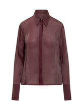 Camicia in organza Genny bordeaux - Abbigliamento Donna | Lidia Shopping